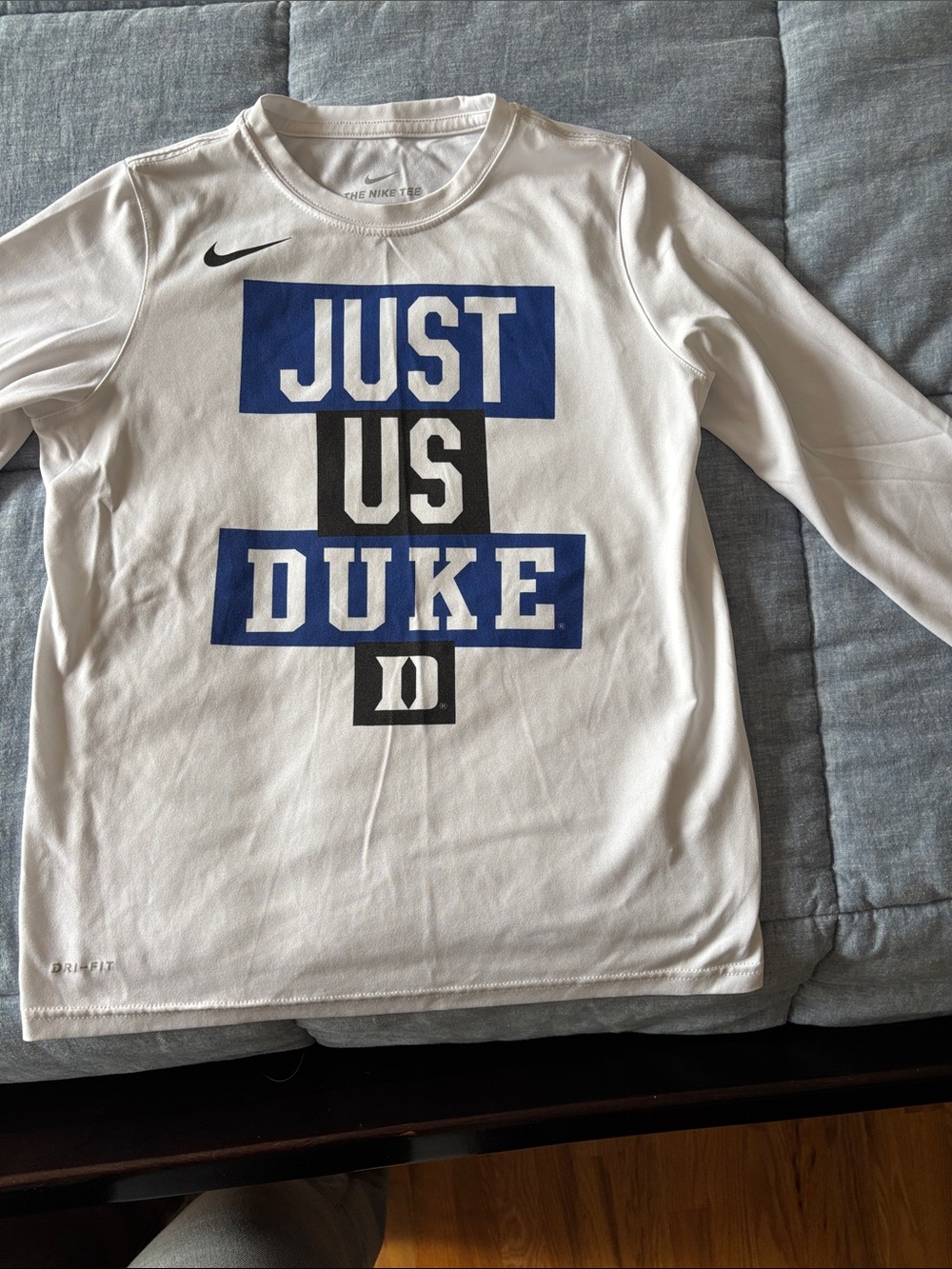 Nike White Long-Sleeve Duke shirt